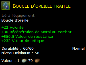 Boucle d'oreille traitée