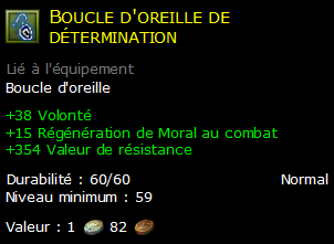 Boucle d'oreille de détermination