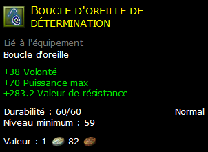 Boucle d'oreille de détermination