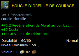 Boucle d'oreille de courage