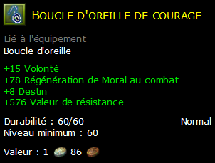 Boucle d'oreille de courage