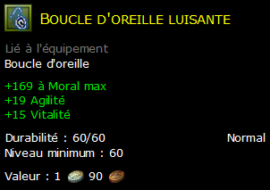 Boucle d'oreille luisante