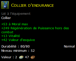 Collier d'endurance