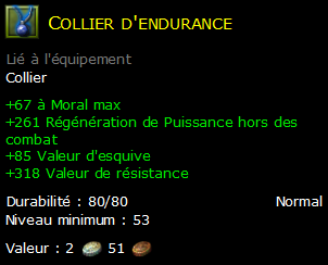 Collier d'endurance