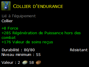 Collier d'endurance