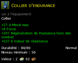 Collier d'endurance