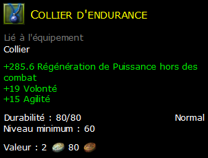 Collier d'endurance