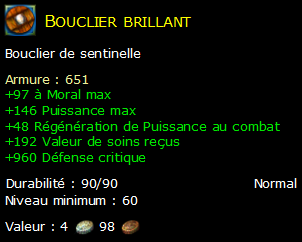 Bouclier brillant