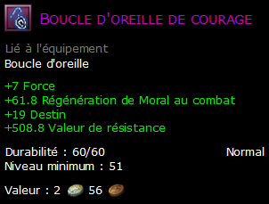 Boucle d'oreille de courage