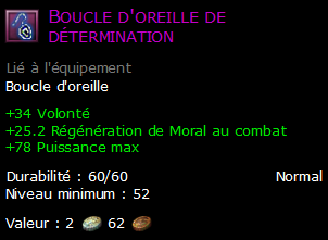 Boucle d'oreille de détermination