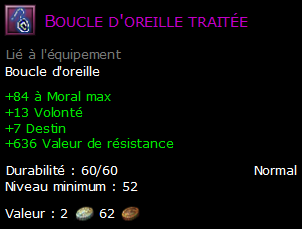 Boucle d'oreille traitée