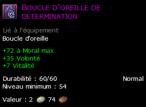 Boucle d'oreille de détermination