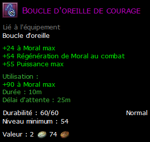 Boucle d'oreille de courage