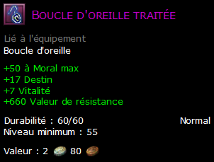 Boucle d'oreille traitée