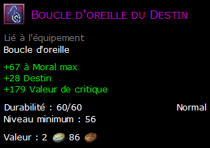 Boucle d'oreille du Destin