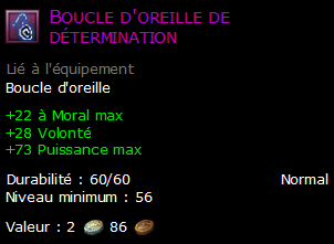 Boucle d'oreille de détermination