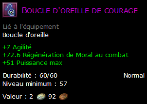 Boucle d'oreille de courage