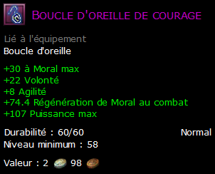 Boucle d'oreille de courage