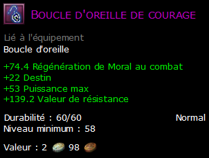 Boucle d'oreille de courage