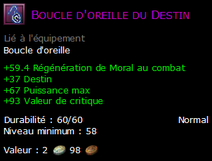 Boucle d'oreille du Destin