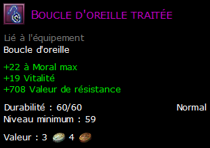 Boucle d'oreille traitée