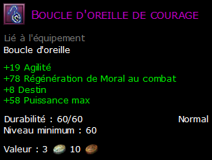 Boucle d'oreille de courage