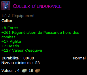 Collier d'endurance