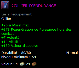 Collier d'endurance