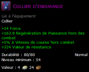 Collier d'endurance