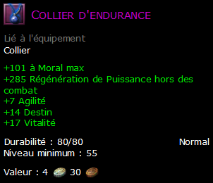 Collier d'endurance