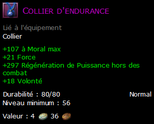 Collier d'endurance