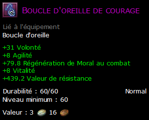 Boucle d'oreille de courage