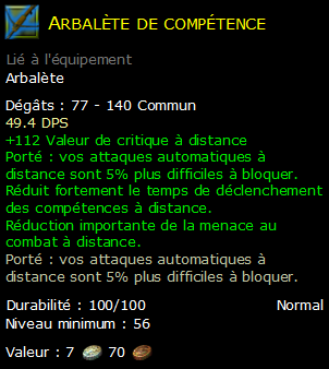 Arbalète de compétence