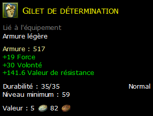 Gilet de détermination