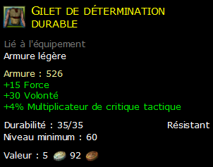 Gilet de détermination durable