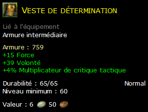 Veste de détermination