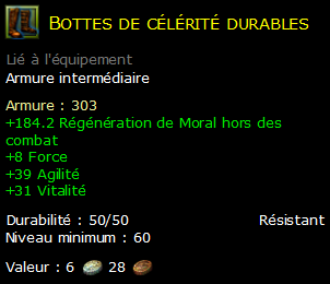 Bottes de célérité durables