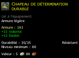 Chapeau de détermination durable