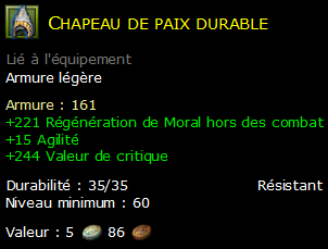 Chapeau de paix durable