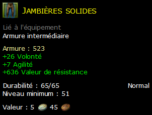 Jambières solides