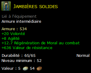 Jambières solides