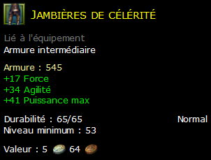 Jambières de célérité