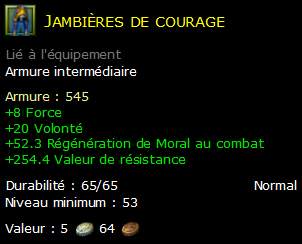 Jambières de courage