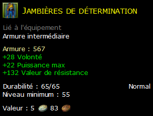 Jambières de détermination