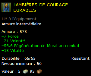 Jambières de courage durables