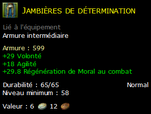 Jambières de détermination