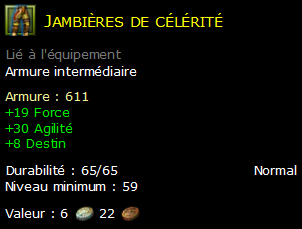 Jambières de célérité