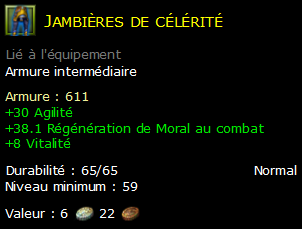 Jambières de célérité