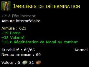 Jambières de détermination