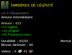 Jambières de célérité